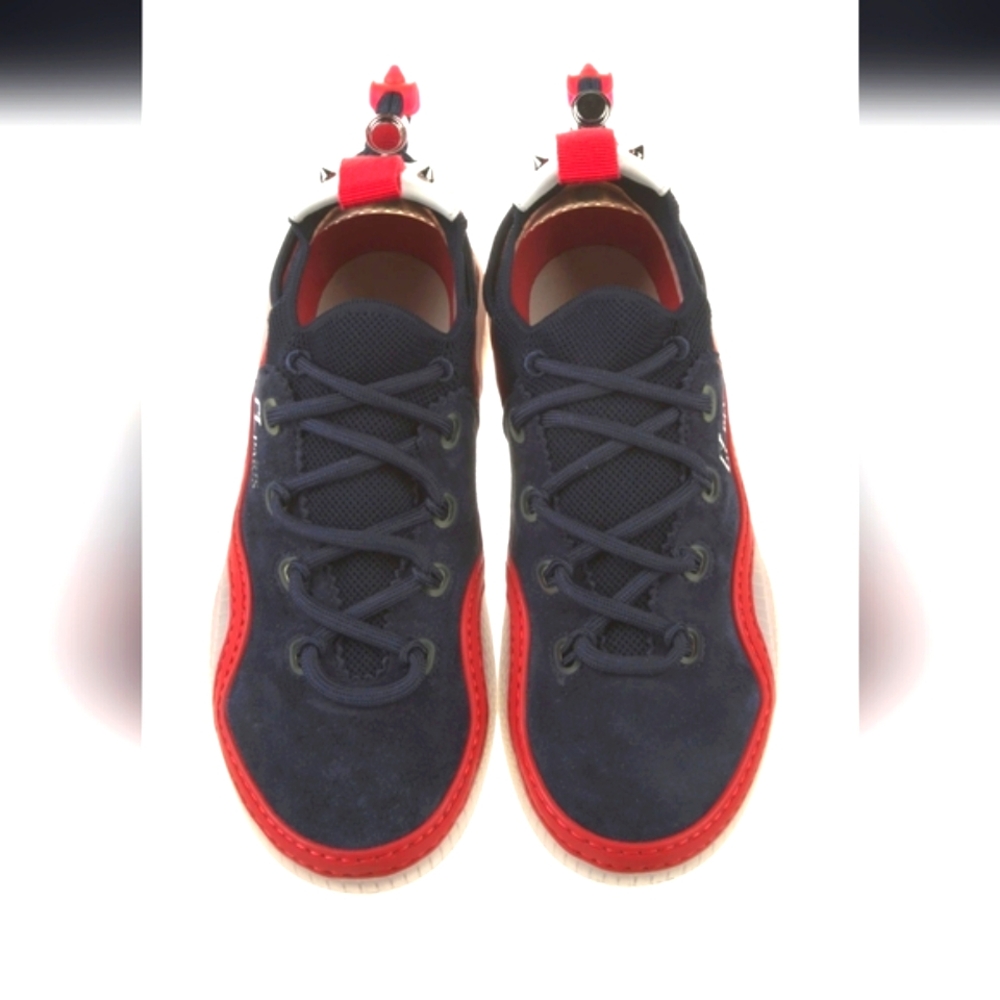 Christian Louboutin Arpoador Blue and Red Sneakers with Sleek Design